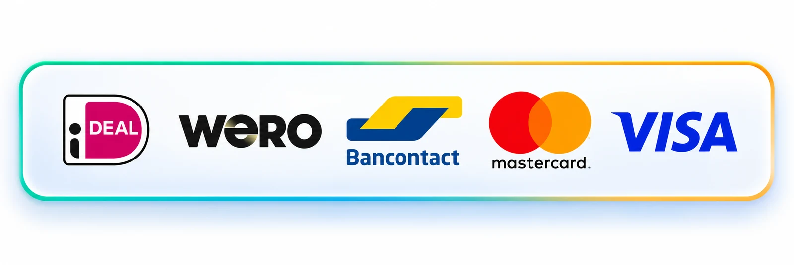 Betaalmethoden: iDEAL, Wero, Bancontact, Mastercard en Visa